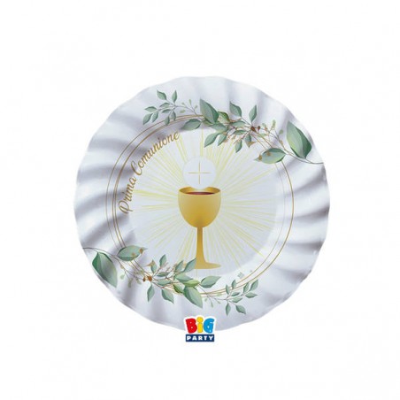 PIATTI CARTA PIANI ø20cm COMUNIONE OLIVE GREEN 8pz