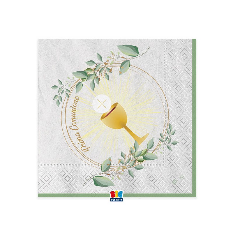 TOVAGLIOLI 33x33 COMUNIONE OLIVE GREEN 20pz