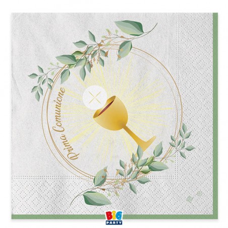TOVAGLIOLI 33x33 COMUNIONE OLIVE GREEN 20pz