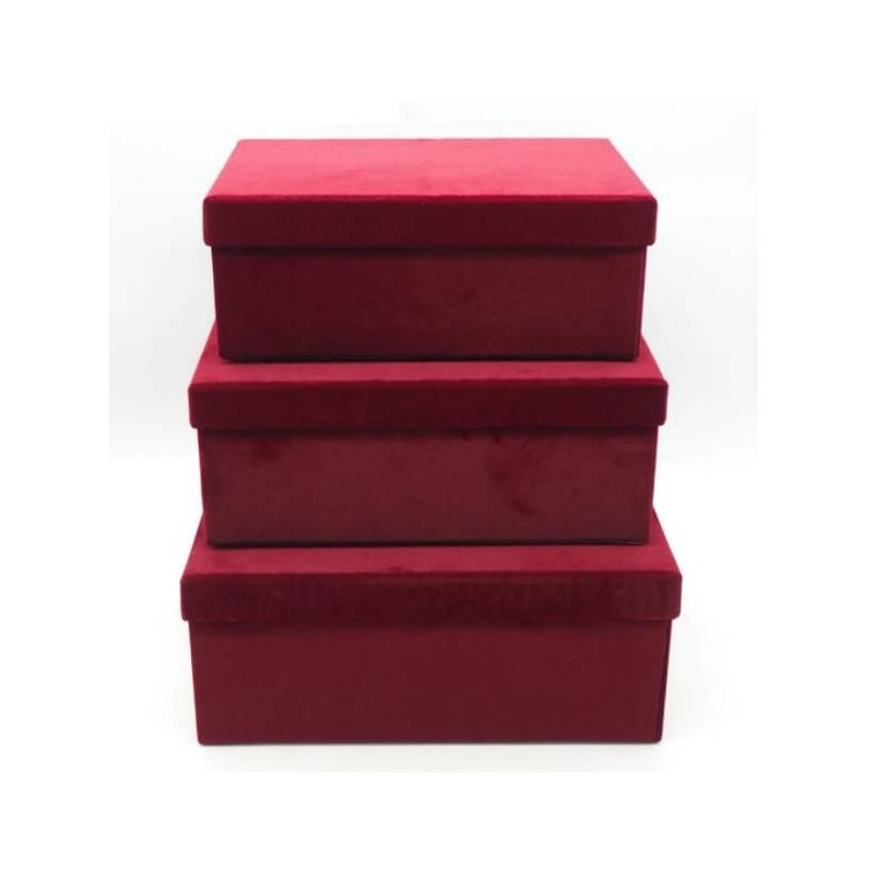 SCATOLA RETTANGOLARE VELLUTO ROSSO 28x20,5x11,5cm