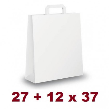 BORSA CARTA BIANCA PIATTINA 27+12x37cm