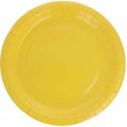 PIATTI PIANI CARTA BIODEGRADABILI 23cm GIALLO 15pz
