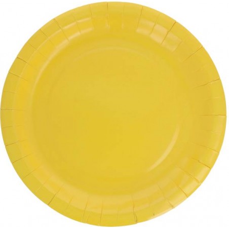 PIATTI PIANI CARTA BIODEGRADABILI 23cm GIALLO 15pz