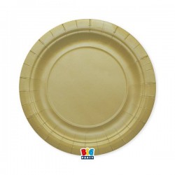 PIATTI PIANI ECOLOR BIODEGRADABILI 24cm ORO MATT 25pz
