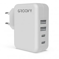 SPINA MURO 2USB+2USB-C 4.8A GROOVY
