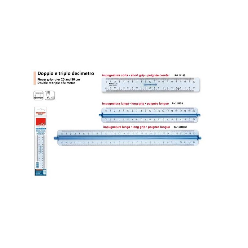 TRIPLO DECIMETRO IMPUGNATURA LUNGA 30cm UNI ARDA