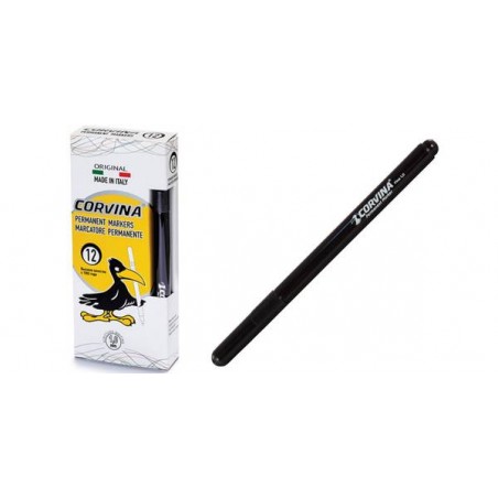 PENNARELLO CORVINA 1mm MARCATORE PERMANENTE NERO 12pz