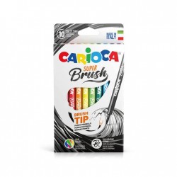 CARIOCA PENNARELLI SUPER BRUSH PUNTA PENNELLO 10pz