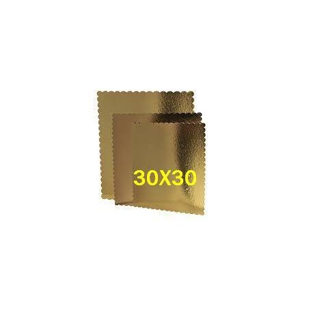 TAVOLETTA CARTONE ORO/NERO 30x30cm 2 PEZZI