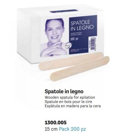 SPATOLE LEGNO STENDI CERA 200pz PREMIUM