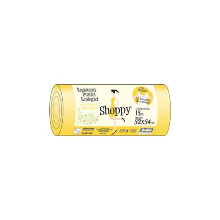 SACCHI NU SHOPPY C/MANIGLIE 52x70cm (52x54cm) PROFUMATI 15pz CAMOMILLA