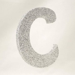 LETTERA POLISTIROLO GLITTER ARGENTO mm120x90 C