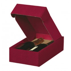 CANTINETTA 2 BOTTIGLIE 20x33,5x9cm ONDA BORDEAUX INT.MARRONE
