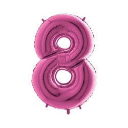 PALLONE NUMERO 8 MYLAR 102cm 40 FUCSIA
