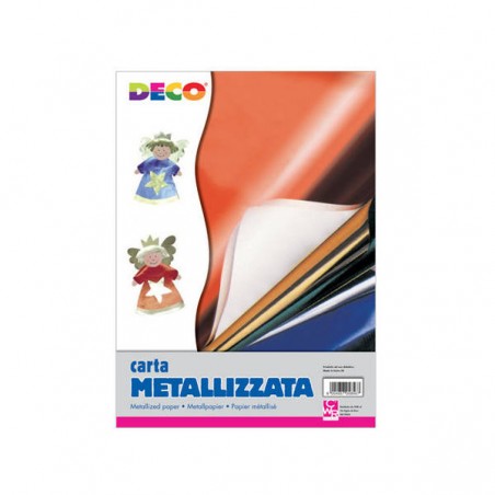 RISMA A4 CARTA METALLIZZATA ADESIVA 15fg ASS.TI 80gr
