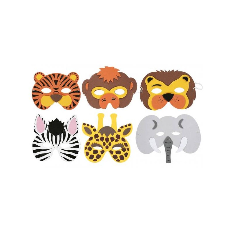 MASCHERINA IN FOAM FORMA ANIMALI GIUNGLA