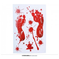 PIEDI SANGUE STICKER PER FINESTRA 25x35cm