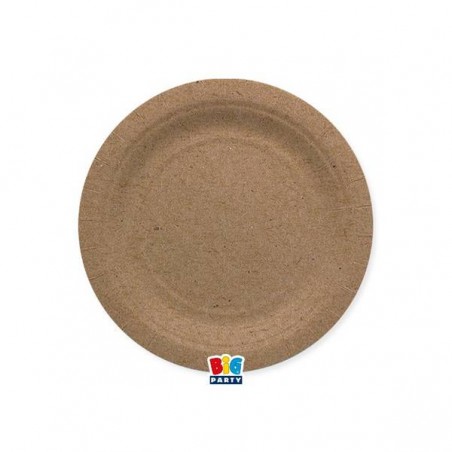 PIATTI DESSERT ECOLOR BIODEGRADABILI 18cm KRAFT 25pz