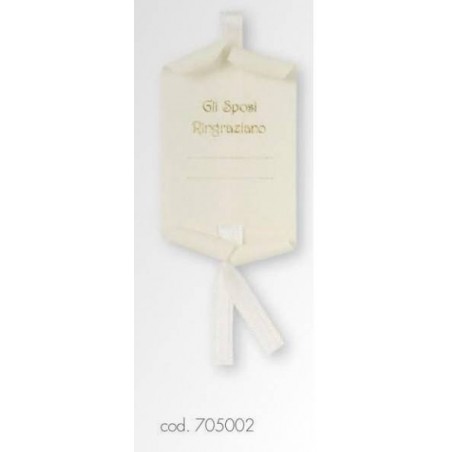 PERGAMENA C/LACCIO GLI SPOSI RINGRAZIANO 10pz