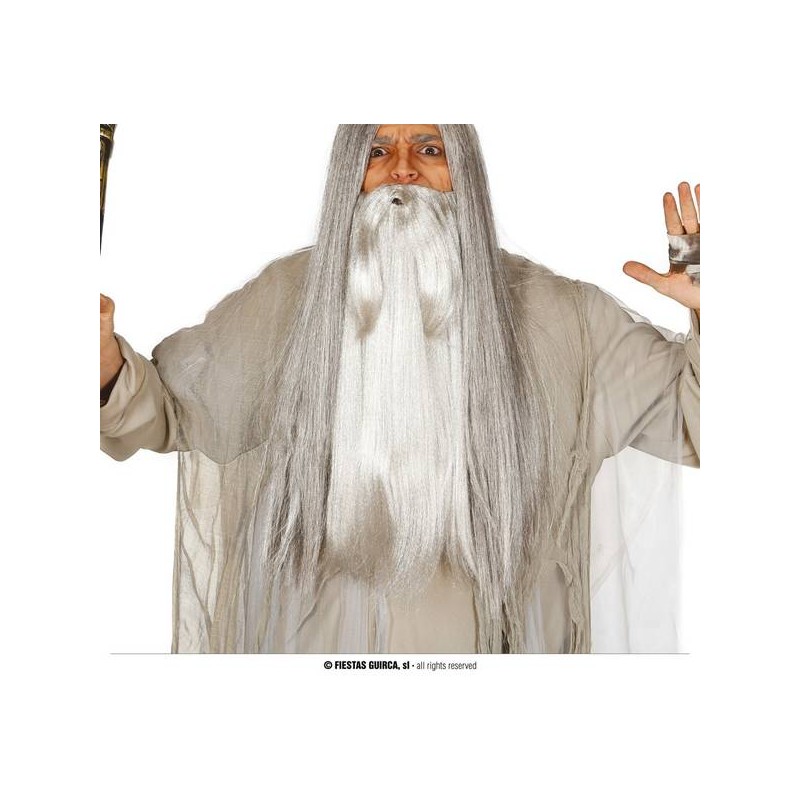 BARBA LUNGA GRIGIA MAGO