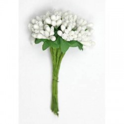 MINI BERRY SHINY 9cm BIANCO mazzetto da 12pz