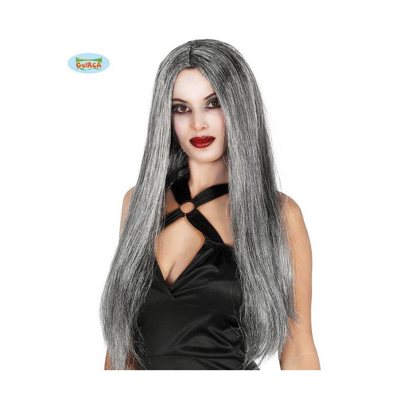 PARRUCCA LISCIA LUNGA GRIGIA STREGA