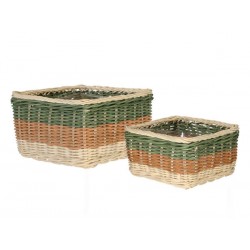 CESTO RATTAN 3 COLORI QUADRATO 18x18cm 1/2