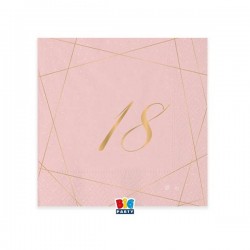 TOVAGLIOLI 25x25cm 18 ANNI ROSE 20pz
