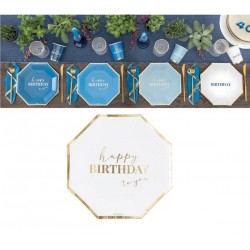 PIATTI HAPPY BIRTHDAY TO YOU WHITE/GOLD 19cm 8pz