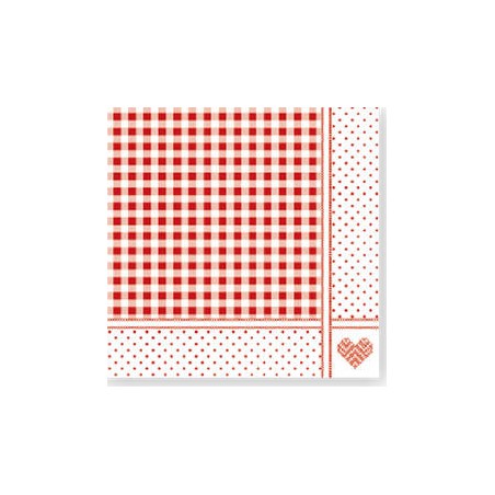 TOVAGLIOLI 38x38 STAR 40pz DECOR SHABBY ROSSO