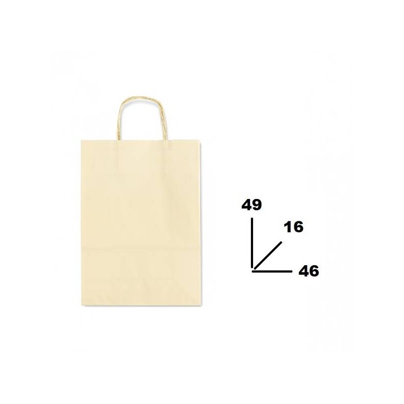 BORSA CARTA COLOR MIS.46+16x49cm AVORIO 802