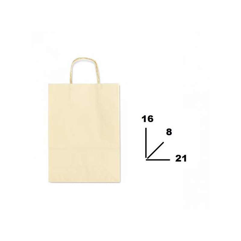 BORSA CARTA COLOR MIS.16+8x21cm BEIGE 802