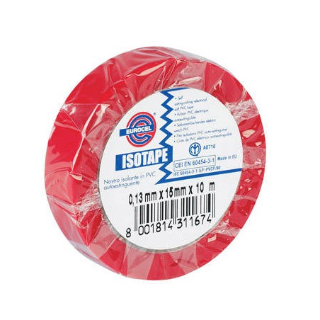 NASTRO ISOLANTE ISOTAPE ROSSO mm15X10mt