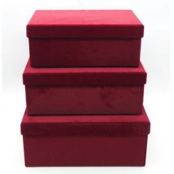 SCATOLA RETTANGOLARE VELLUTO BORDEAUX 28x20,5x11,5cm