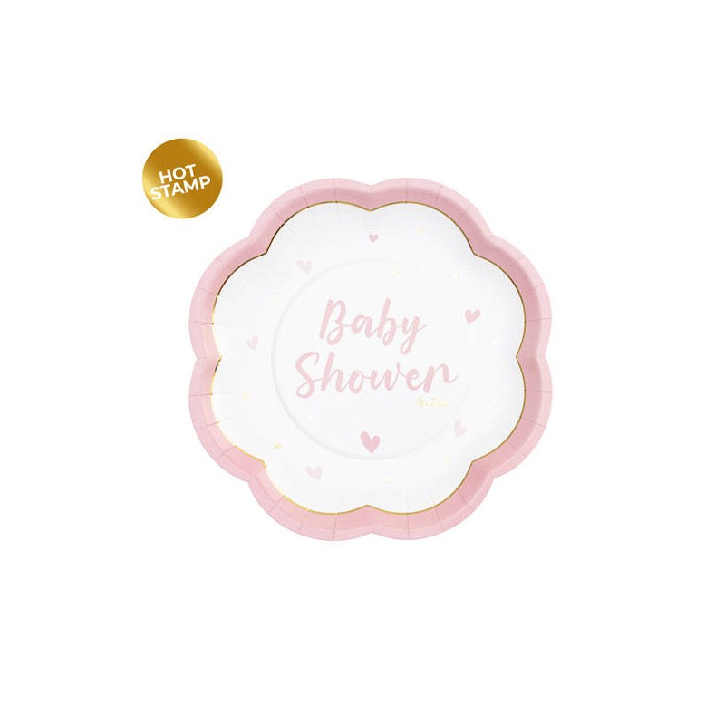 PIATTI PIANI ø20cm SWEET BABY SHOWER GIRL 8pz