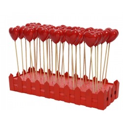 PICKS CUORE ROSSO GLOSSY SU STECCO 5x5x2,5cm 1pz