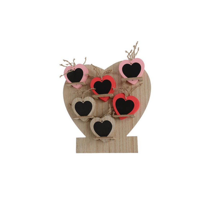 LAVAGNA FORMA CUORE IN LEGNO 8x8cm 3ass.ti 1pz