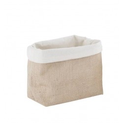 CESTINO MORBIDO DI JUTA E COTONE 28x18x18cm NATURALE