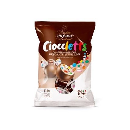 PRALINE RIPIENE DI CREMA LATTE CIOCCLETTS 115gr CRISPO