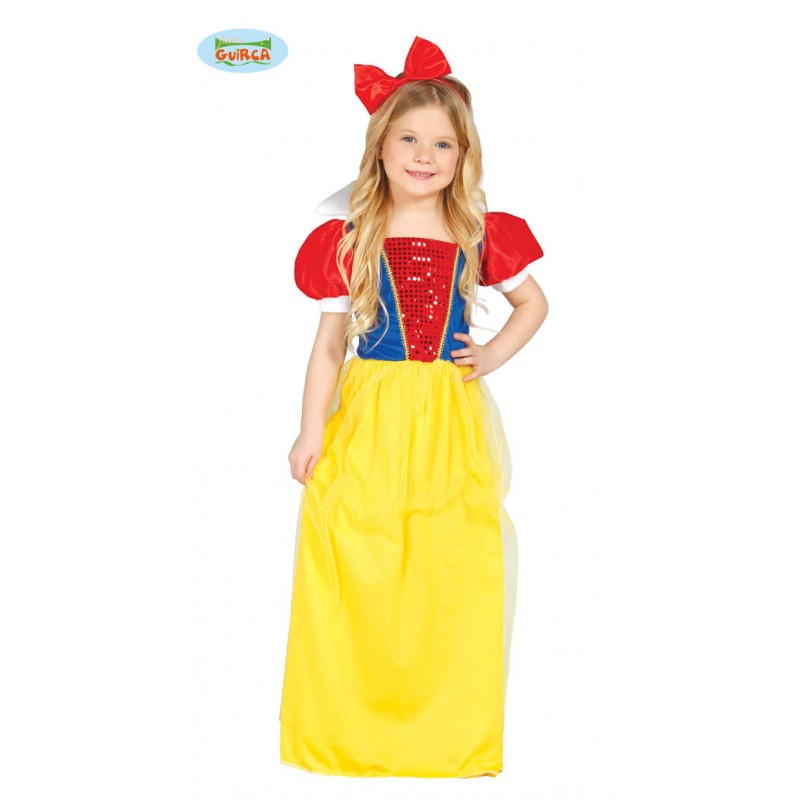 COSTUME PRINCIPESSA BIANCA DEL BOSCO  5-6 ANNI