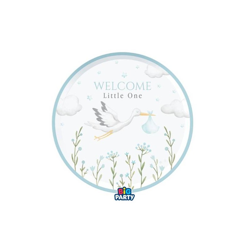 PIATTI ø18 WELCOME LITTLE ONE AZZURRO 6pz