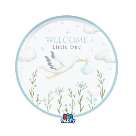 PIATTI ø18 WELCOME LITTLE ONE AZZURRO 6pz
