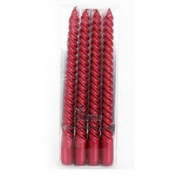 CANDELA STELO TWIST ROSSO 4pz