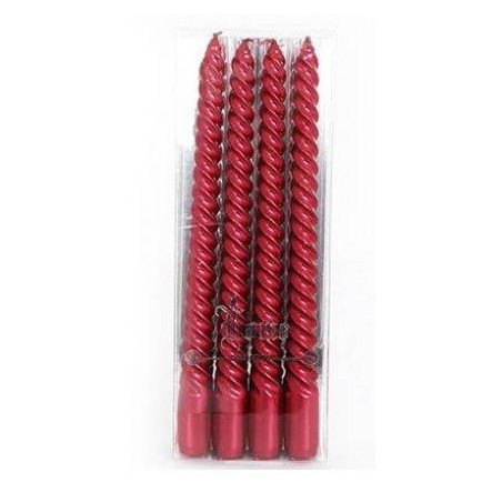 CANDELA STELO TWIST ROSSO 4pz