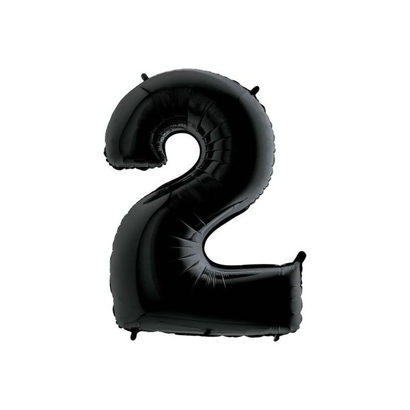 PALLONE NUMERO 2 MYLAR 102cm 40 NERO