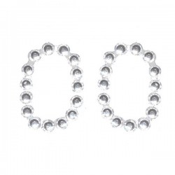 NUMBER 0 DIAMONDS STICKERS 9X12cm 25pz