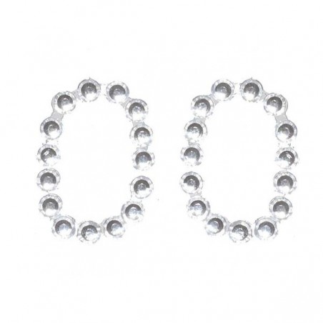 NUMBER 0 DIAMONDS STICKERS 9X12cm 25pz