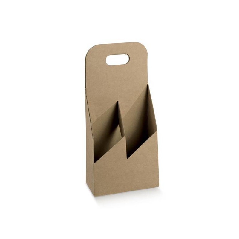 CESTELLO 2 BOTTIGLIE 15x7,5x30cm AVANA 5pz