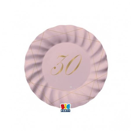 PIATTI ø20cm 30 ANNI ROSE 8pz