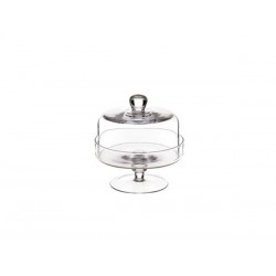 PORTATORTA VETRO C/COP H.24cm ø22cm